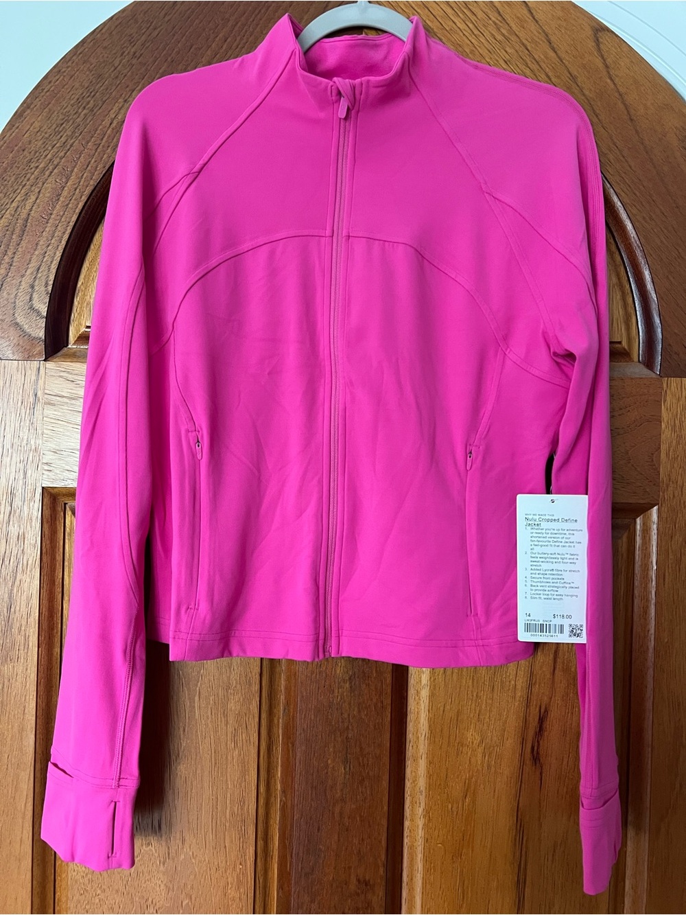 Lululemon Nulu Cropped Define Jacket Sonic Pink NWT RT $118 Size 14